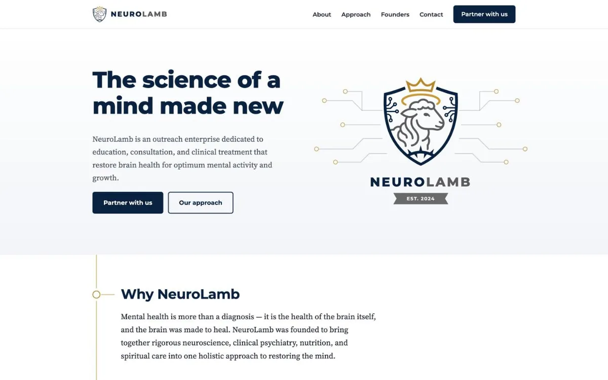 Brain-health education website homepage